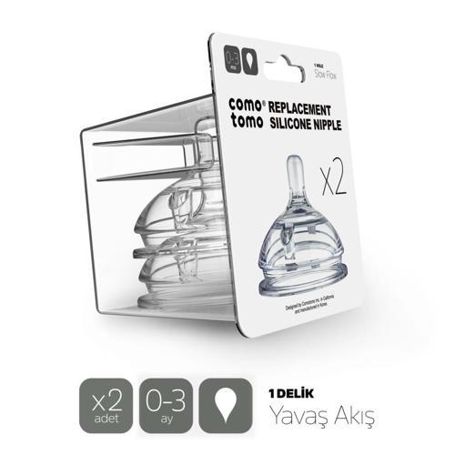 Nessiworld Comotomo Silikon 2'Li Biberon Emziği Yavaş Akış 0-3 Ay