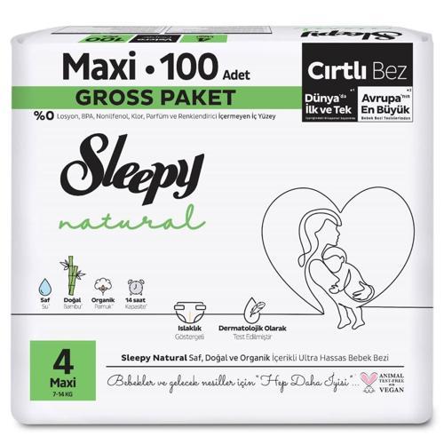 Natural Bebek Bezi Gross Paket 4 Beden 7-14 Kg 100 Adet