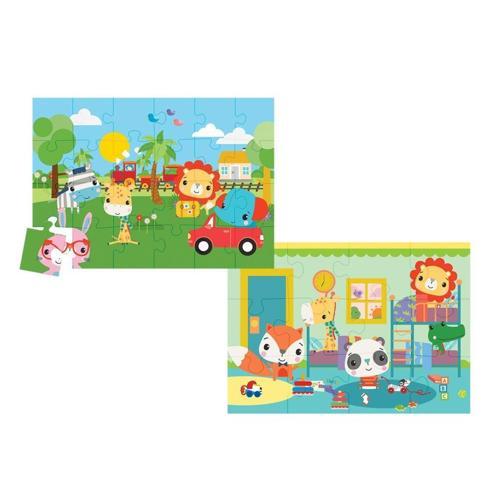 13406 KS Baby Puzzle - Railway & Bedtime / 12+24 Parça Puzzle / +4 yaş