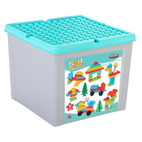 Nessiworld 03 592 Midi Blok Seti 98 Parça 9 Litre Saklama Kabı -Pilsan Oyuncak