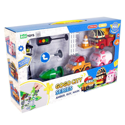 POLI ZR-913 Robocar Poli Gogo City Seri Ambar,Roy,Mark Oyun Seti