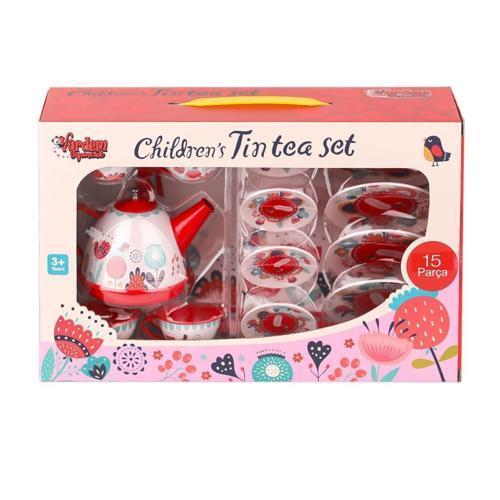 Nessiworld 998A-998B Çiçek Desenli Metal Çay Seti 15 Parça -Vardem Oyuncak