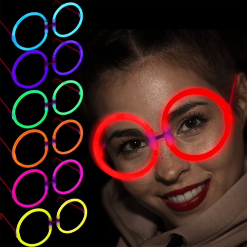 GlowStickPartiGözlüğüGlowPartisiYuvarlakŞekilliFosforluGözlük6Adet