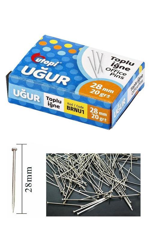 Toplu İğne 20 gr 28 mm 1 Paket Yaklaşık 150 Adet Nikel Kaplı Toplu İğne Düğün Nişan Takı İğnesi Okul Ofis Büro