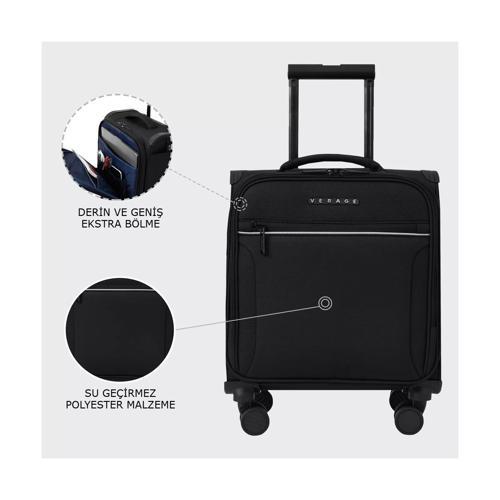 Gm21002 Kabin Boy Valiz 4 Tekerlekli Kumaş Valiz 20" Lacivert El Bagajı