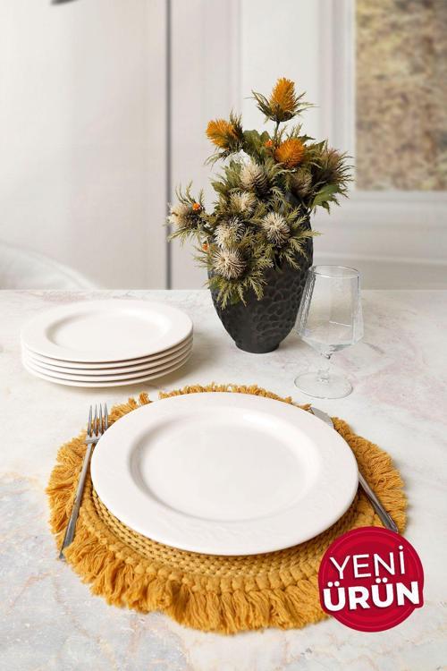 Beyaz İyonya Servis Tabağı 26 Cm 6 Adet 006