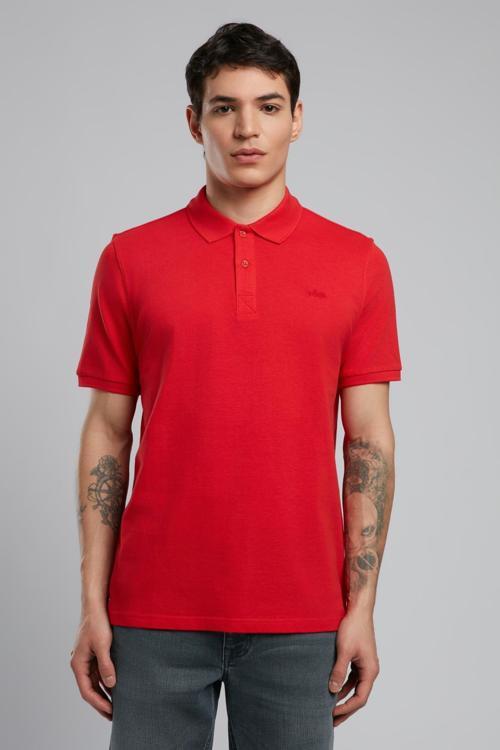 % 100 Pamuk Regular Fit Düğmeli Erkek Polo Yaka T Shirt 252 LCM 242012 3101 KIRMIZI