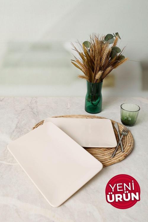 Krem Siera Kayık Tabak 31*21 Cm 2 Adet 030
