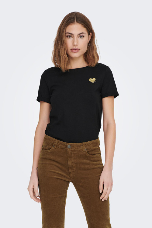 Onlkita % 100 Pamuk Regular Fit Bisiklet Yaka Bayan T Shirt 15244714 SİYAH