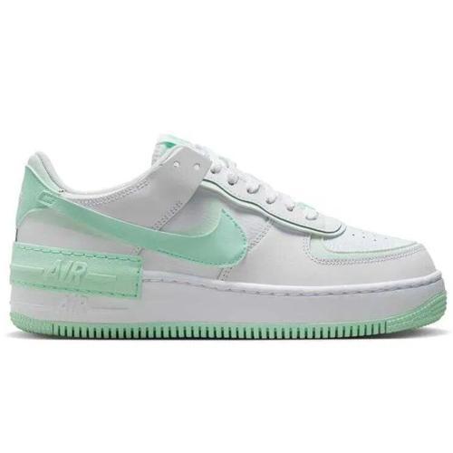 Air Force 1 Shadow Sneaker Unisex Hakiki Deri Günlük Spor Ayakkabı Beyaz Yeşil