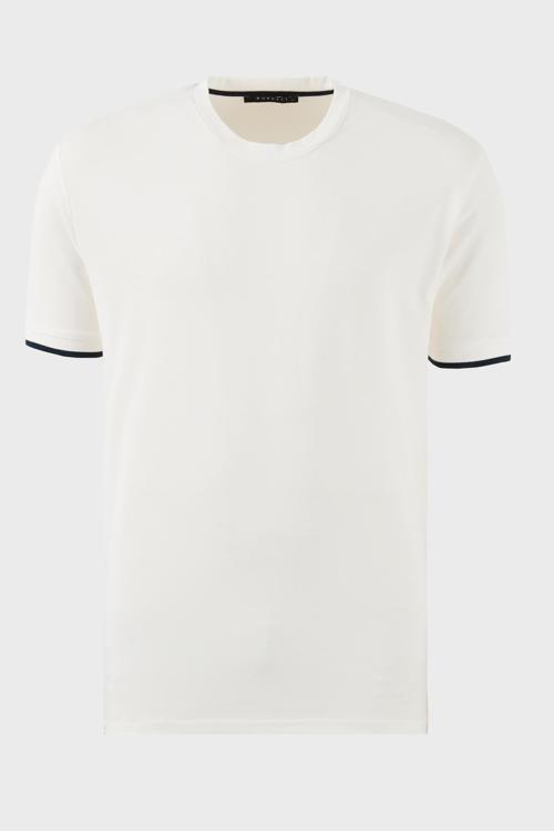 Streç Pamuklu Regular Fit Bisiklet Yaka Erkek T Shirt 5902981 BEYAZ