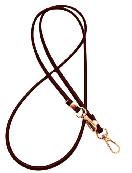 Koyu Kahve  Renk 5 mm Suni Deri Spagetti Model Çanta Sapı Light Gold Metal
