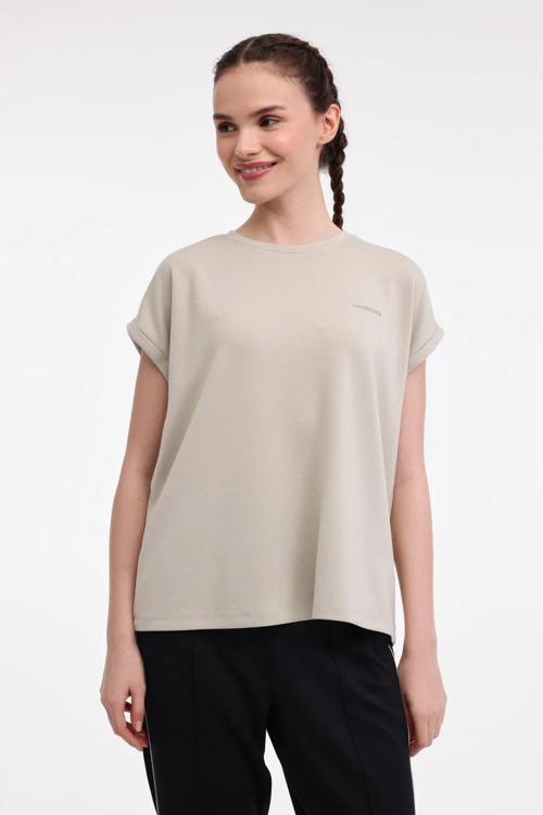 Regular Fit Bisiklet Yaka Logolu Bayan T Shirt 11CK1213 5FX HAKİ