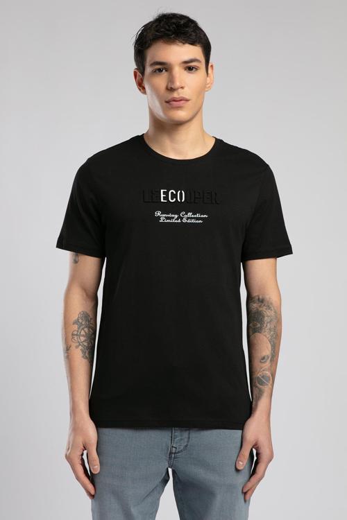 Pamuklu Regular Fit Bisiklet Yaka Logolu Erkek T Shirt 252 LCM 242032 8101 SİYAH