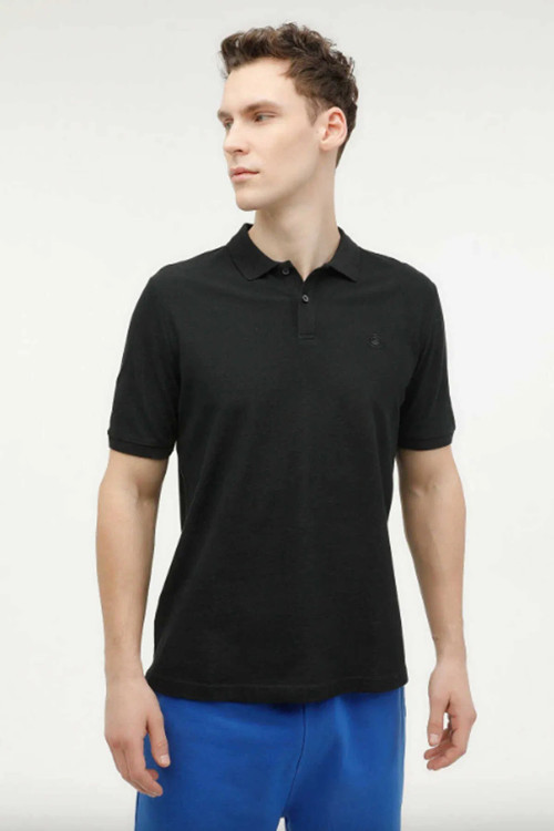 Regular Fit Düğmeli Polo Yaka Erkek T Shirt CT953 5FX SİYAH