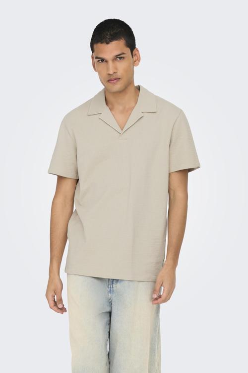 Onskian Streç Pamuklu Regular Fit Erkek Polo Yaka T Shirt 22032818 TAŞ
