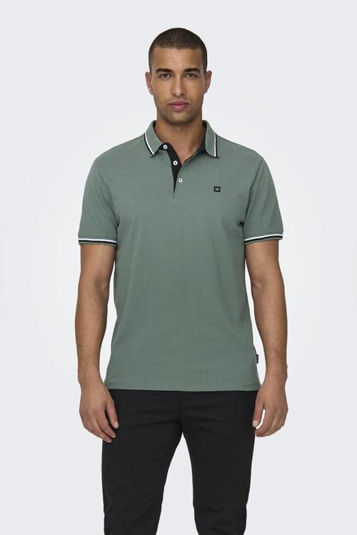 Onsfletcher Pamuklu Regular Fit Düğmeli Erkek Polo Yaka T Shirt 22024827 KOYU YEŞİL