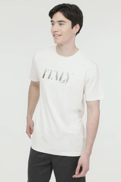Regular Fit Bisiklet Yaka Erkek T Shirt 11ITL1067 4FX KIRIK BEYAZ