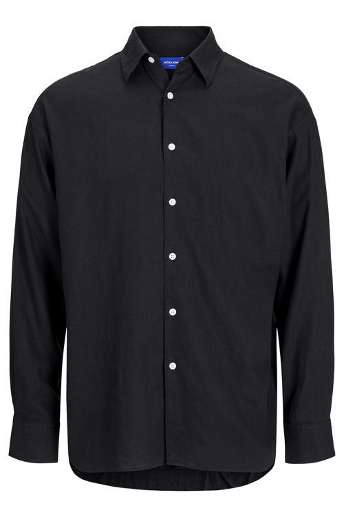 Jack & Jones Originals Jorparos Pamuklu Oversize Uzun Kollu Erkek Gömlek 12271106 SİYAH