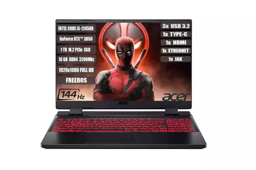 Nitro5 AN515-58 I5-12450H 16GB 1 TB SSD RTX3050-4GB 15.6" IPS Fhd 144Hz Freedos NH.QFJEY.007+161