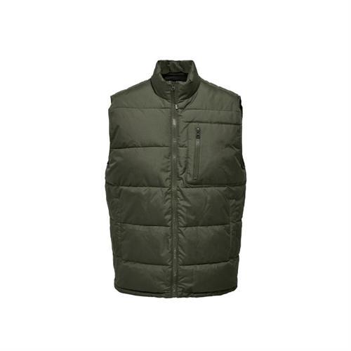 Erkek Yelek Onsjake Quilted Vest Otw 22024229-Olive Night