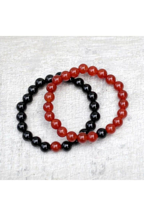 Akik & Obsidyen Doğal Taş Bileklik 8Mm