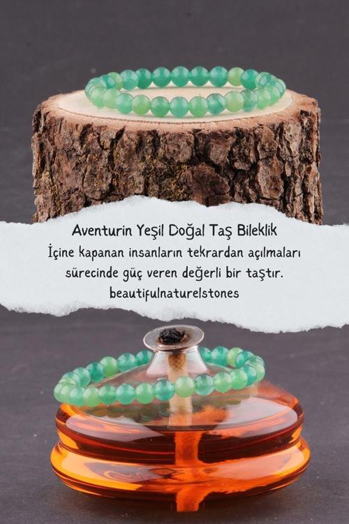 Aventurin Yeşil Doğal Taş Bileklik ( Şans Bereket ) 8 Mm