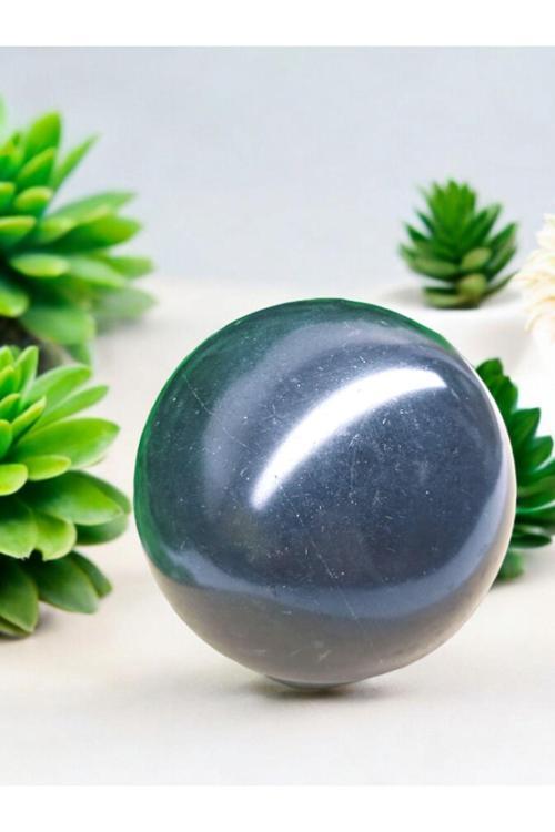Obsidyen Doğal Taş Küre (50 Mm)(165-175 Gram Arasında)(Sertifikalı