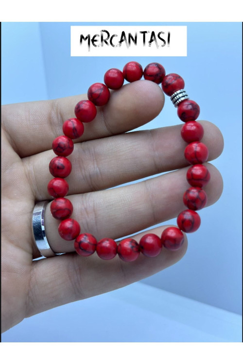 Doğal Mercan Taşı Bileklik 8Mm