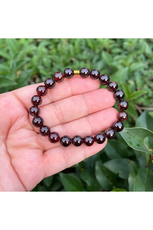 Lal Garnet,Granat Doğal Taş Bileklik 8 Mm