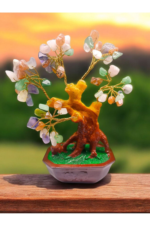Çakra Doğal Taş Ağaç (15 Cm)