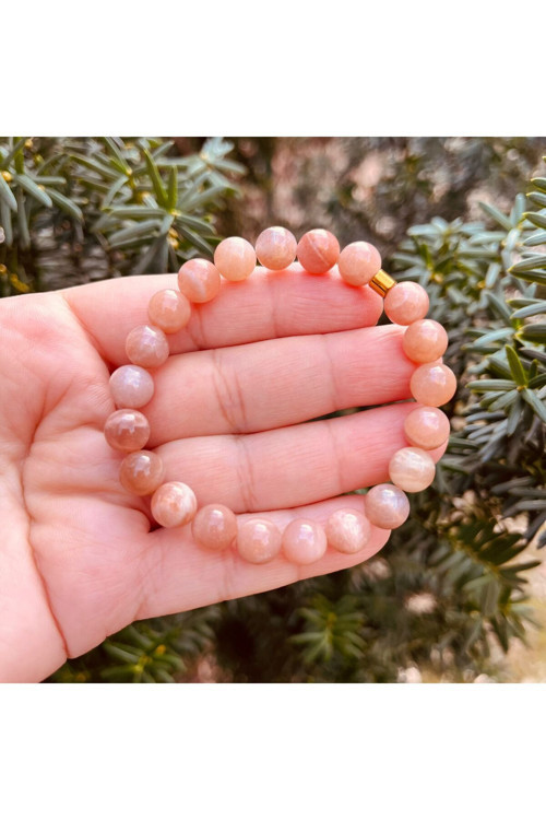 Güneş Taşı Doğal Taş Bileklik 8 Mm