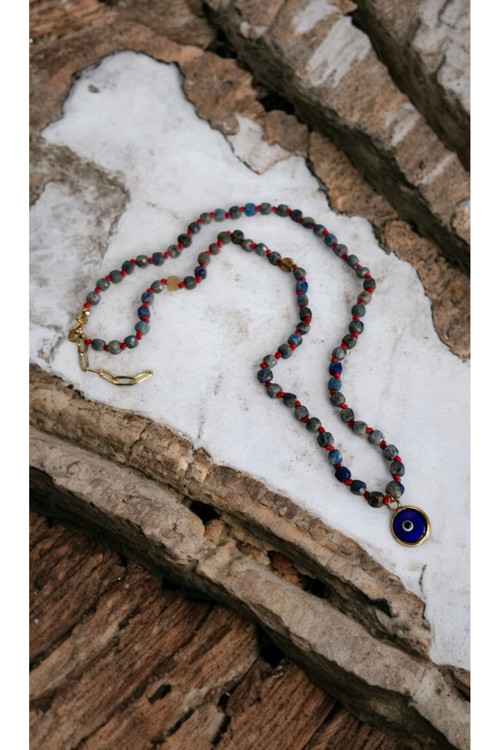 Lapis Lazuli Doğaltaş Nazar Kolye