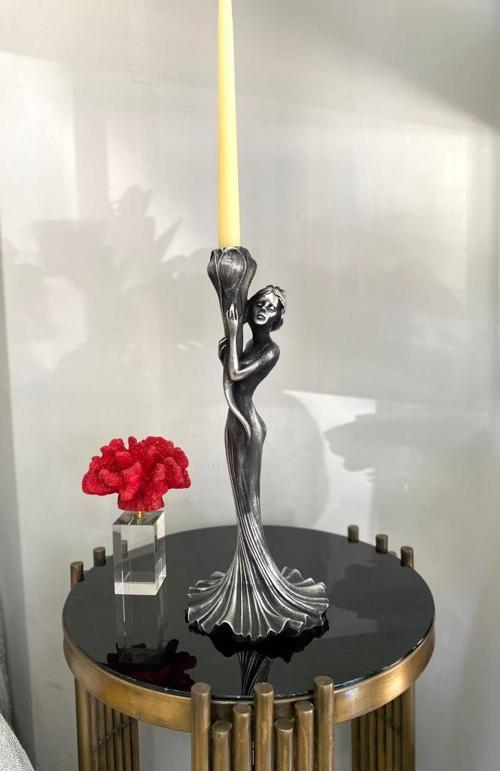 Şamdan kız mumluk kadın şamdan polyester 