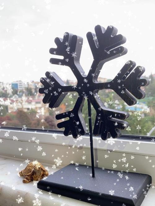 KAR TANESİ BİBLO SİYAH