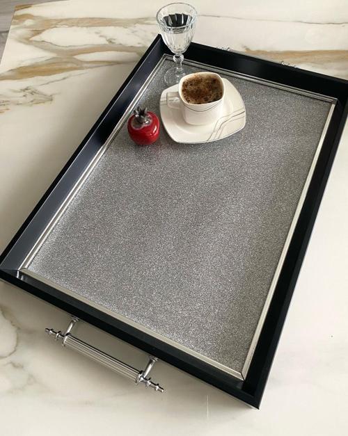 Simli Çay Tepsisi ,lüx Çay Tepsisi,sunum Tepsisi