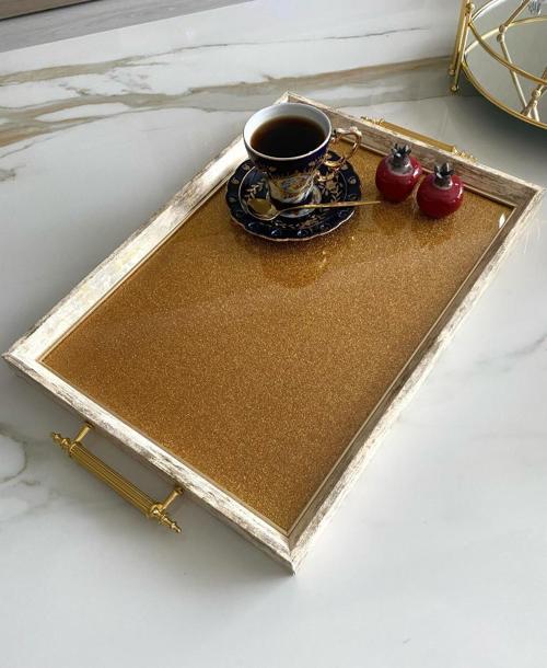 Simli Çay Tepsisi ,lüx Çay Tepsisi,sunum Tepsisi