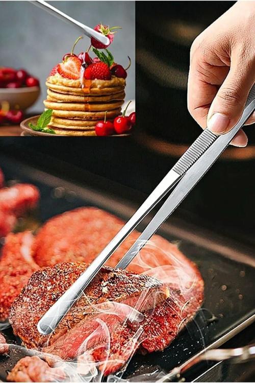 Masterchef Pratik Cımbız Maşa Pişirme Cımbızı Çelik Maşa 30Cm Çelik Cımbız Pişirme Çevirme Maşası