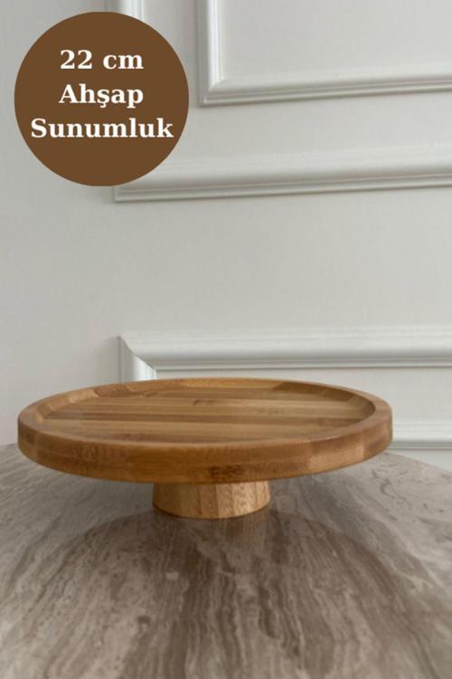 22 Cm Dekoratif Bambu Ayaklı Sunumluk , Kahvaltılık