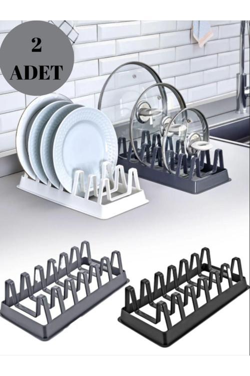 2 Adet 6 Bölmeli Tencere Kapağı, Tabak Düzenleyici Organizer