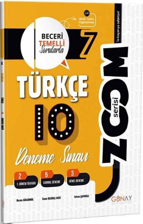 7. Sınıf Türkçe 10 lu Denemeleri Zoom Serisi Günay Yayınları
