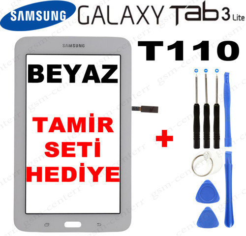 Samsung Galaxy Tab3 Lite Sm-T110 Dokunmatik Panel Beyaz Tamir Set