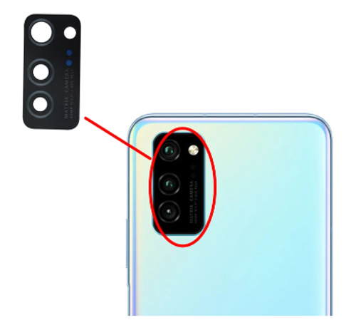 Huawei Honor V30 Arka Kamera Camı Lensi (Çıtasız Cam)