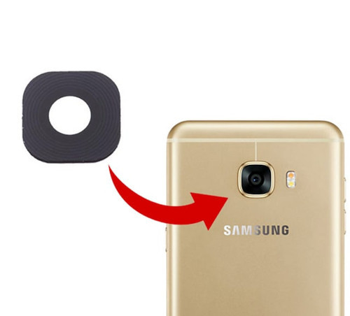 Samsung C7000 C7 Siyah Arka Kamera Camı ( Çıtasız Sadece Cam)