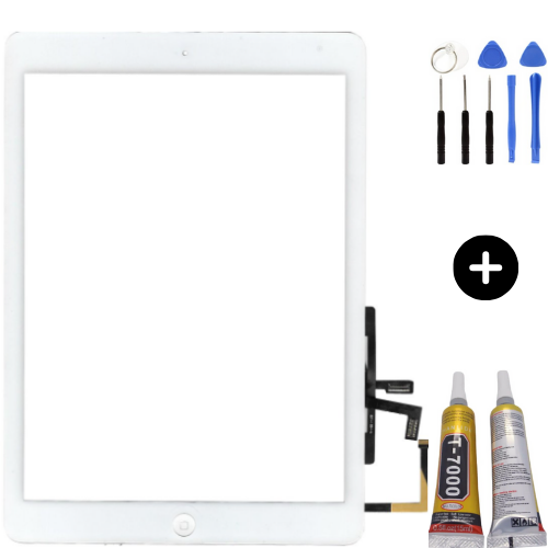 iPad Air 1.Nesil A1474-A1475-A1476 Uyumlu A Kalite Dokunmatik Beyaz + Montaj Seti
