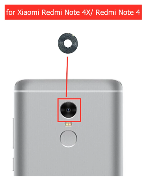 Xiaomi Redmi Note 4 Arka Kamera Camı Lensi (Çıtasız CAM)