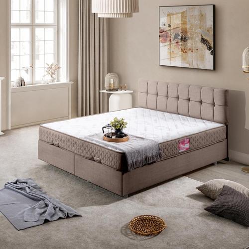 Berlin Tek Kişilik Baza Başlık Comfort Yatak Seti, Lacivert