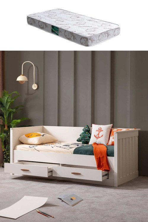Montessori Karyola , Leton Açılır Çekmeceli Montessori Karyola + Comfort yatak