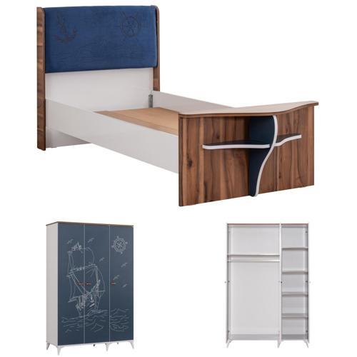 Atlantis Genç Odası - 3 Kapılı Dolap, Karyola, Komodin, Şifonyer