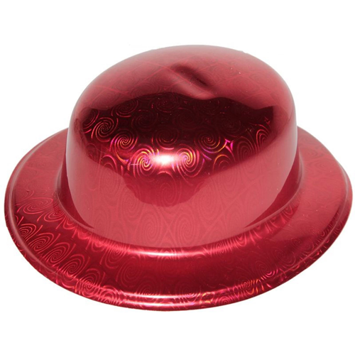 Kırmızı Renk Hologramlı Plastik Yulak Melon 27x24 Cm